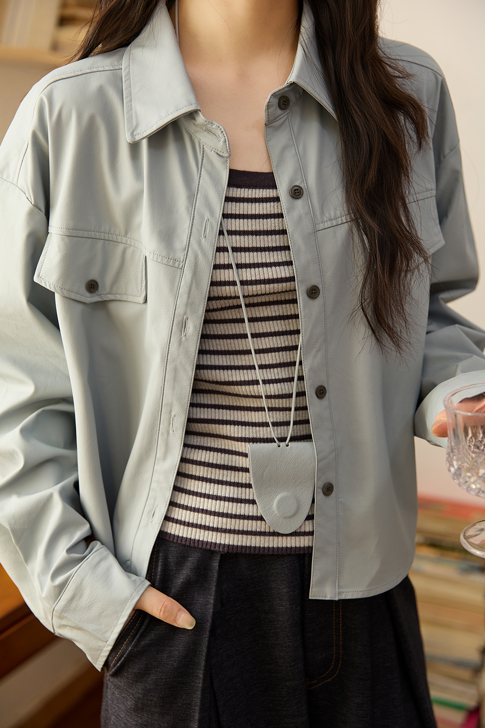 Shirt+Suspender Top Set