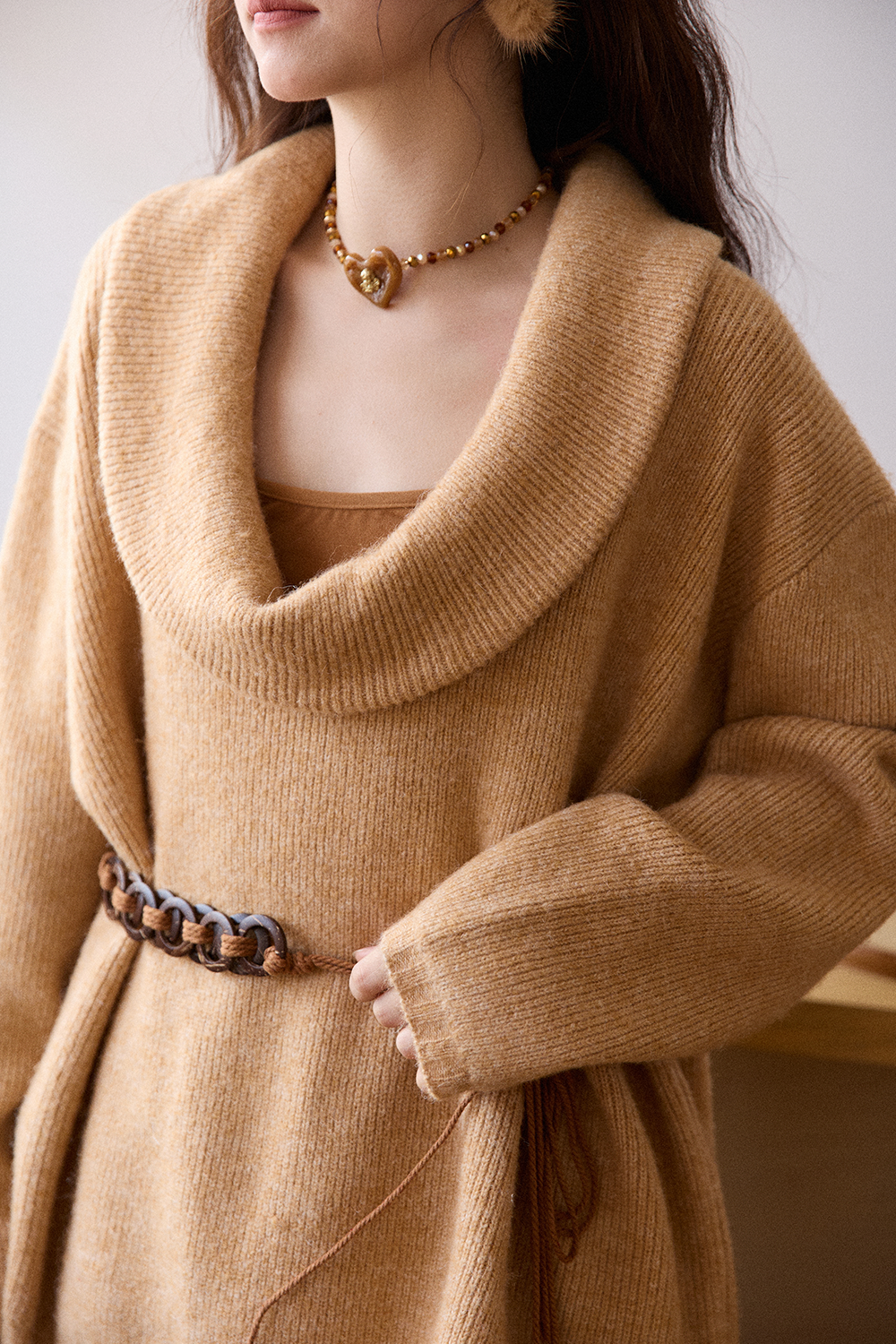 Knit Shirt+Camisole+Belt for Women
