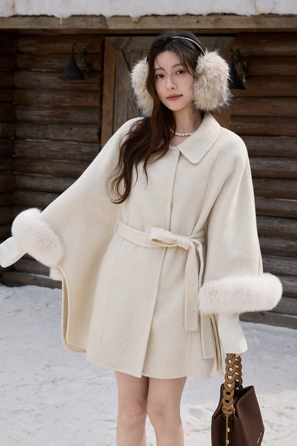 Woolen Coat+Belt for Women