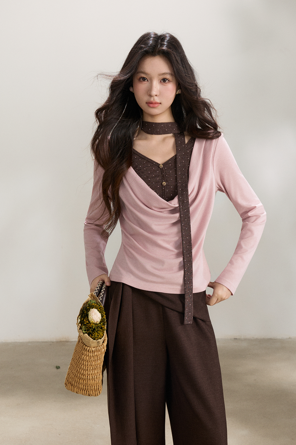 Knit Shirt+Tie for Women