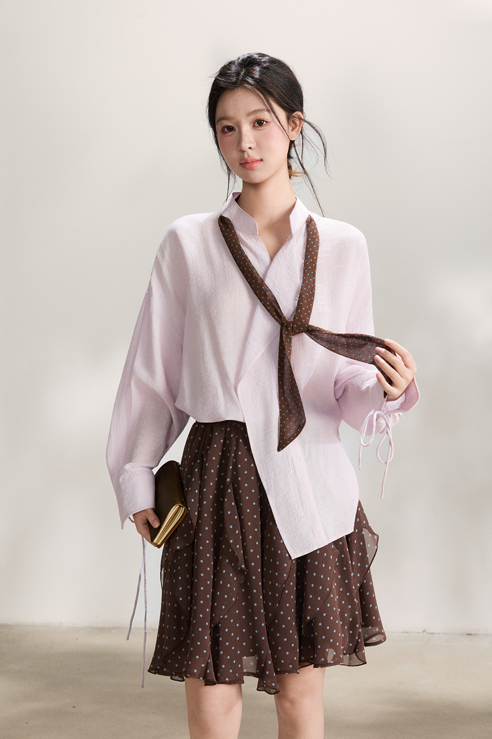 Blouses+Silk Scarf for Women