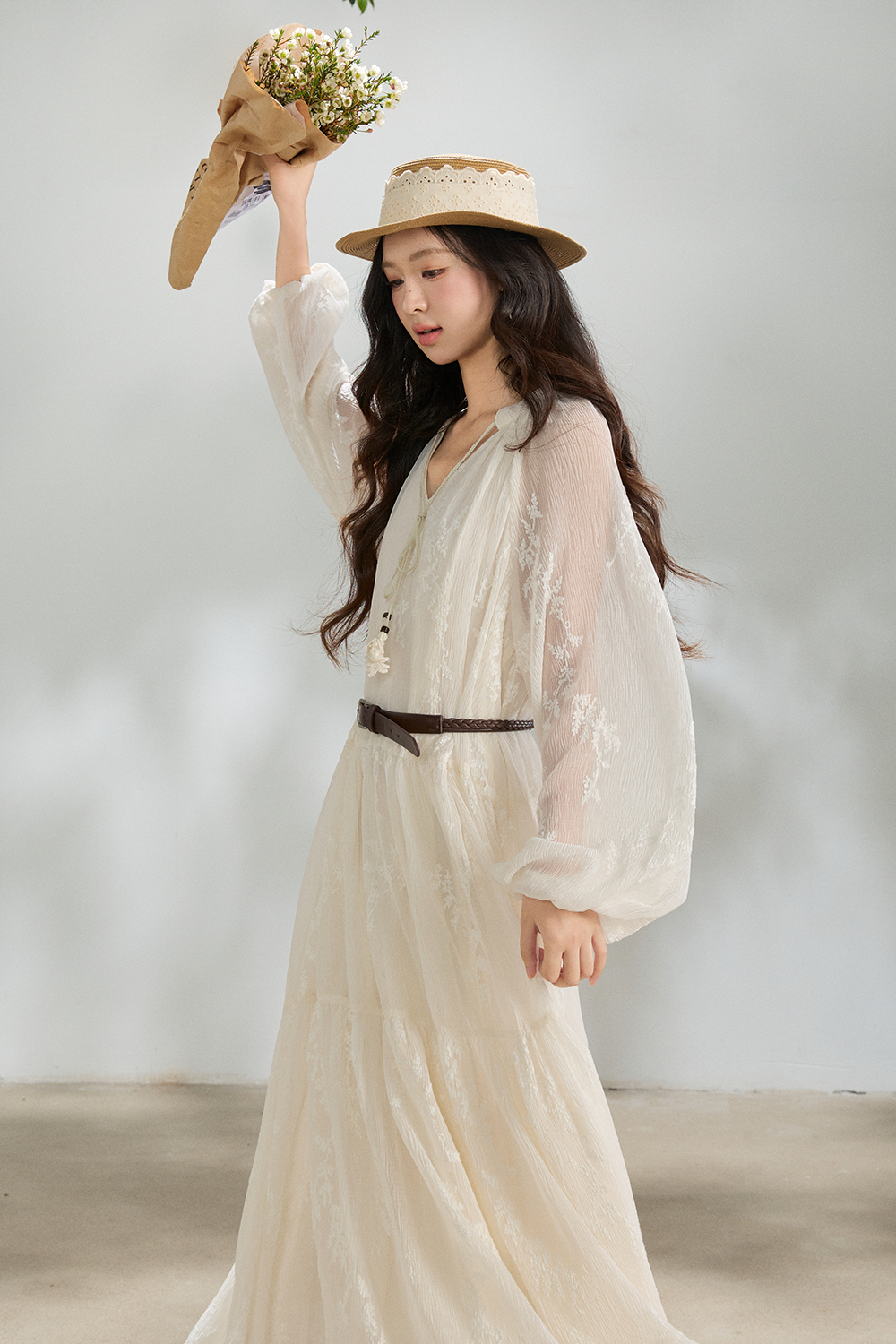 Maxi Dress+Belt for Women