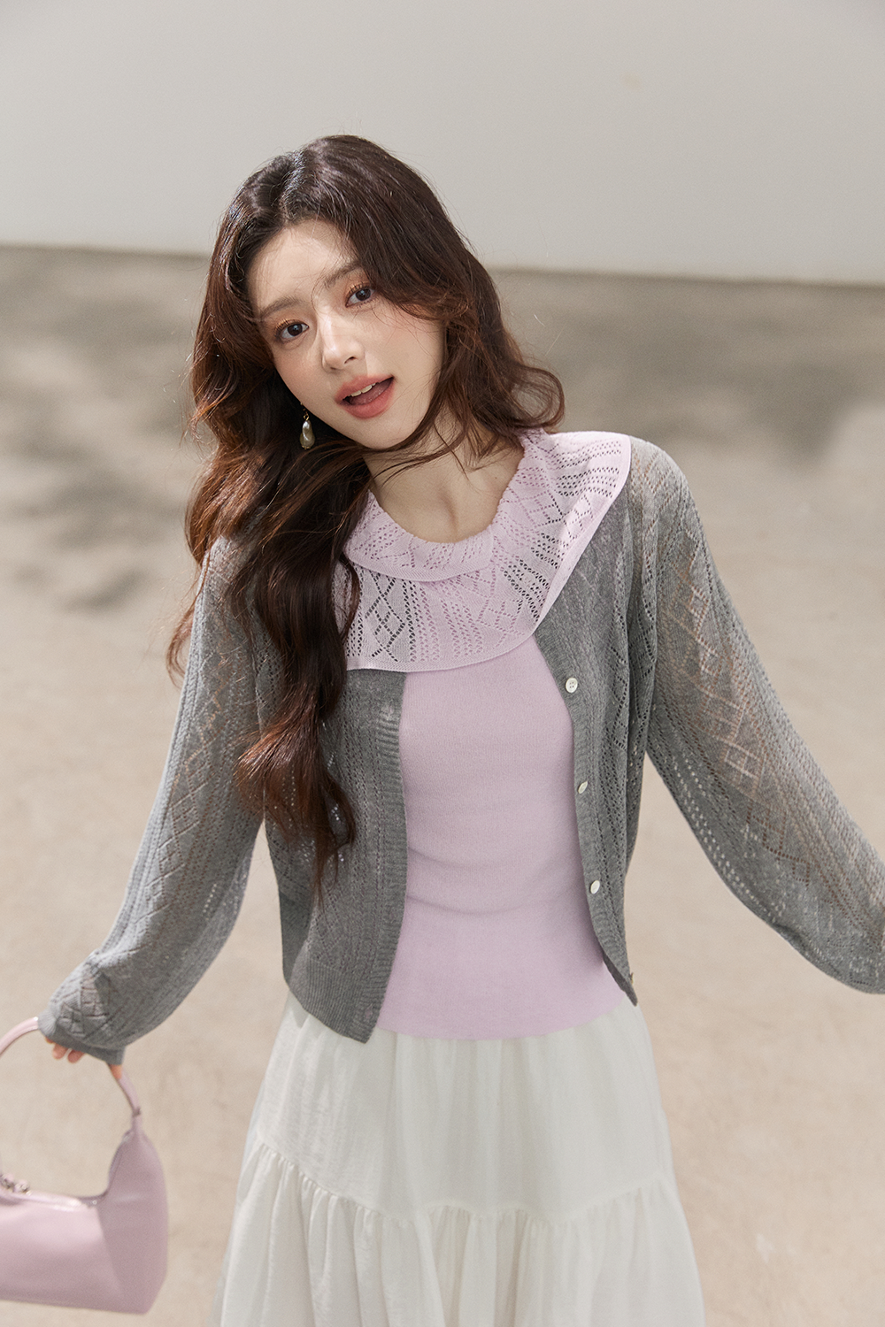 Knit Shirt+Tank Top Set