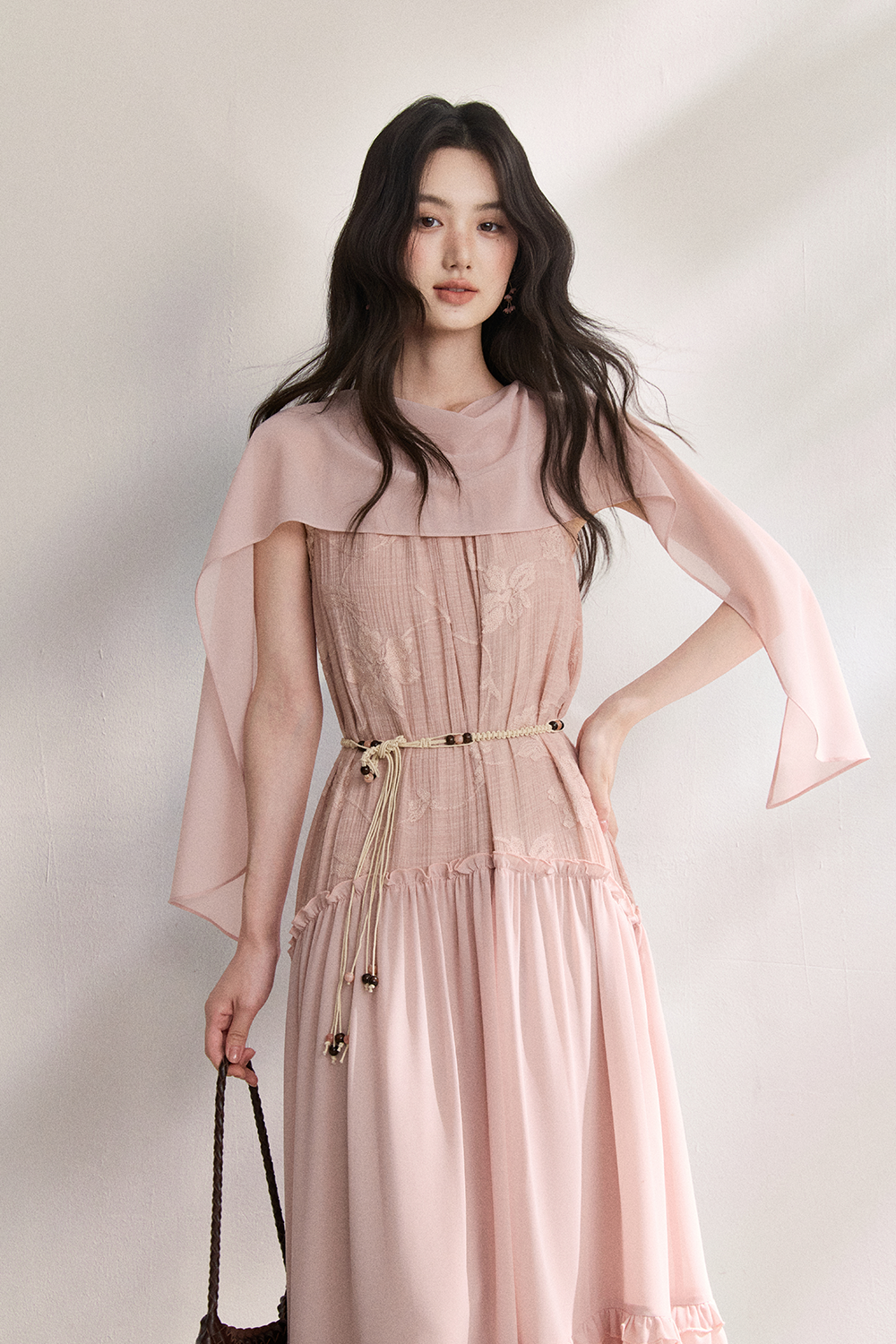 Maxi Dress+Ribbon+Belt for Women