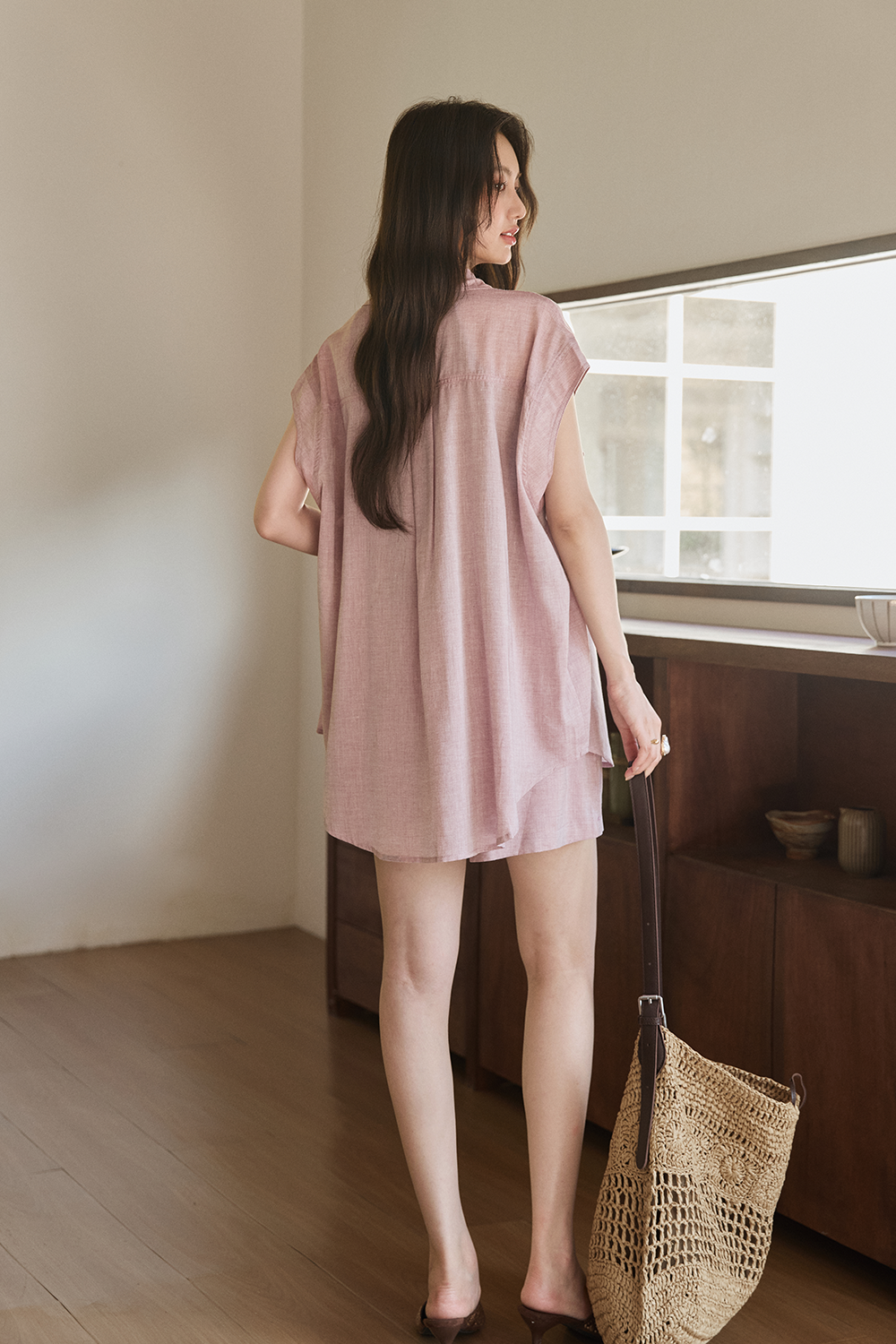 Shirt+Suspender Top+ Shorts Set