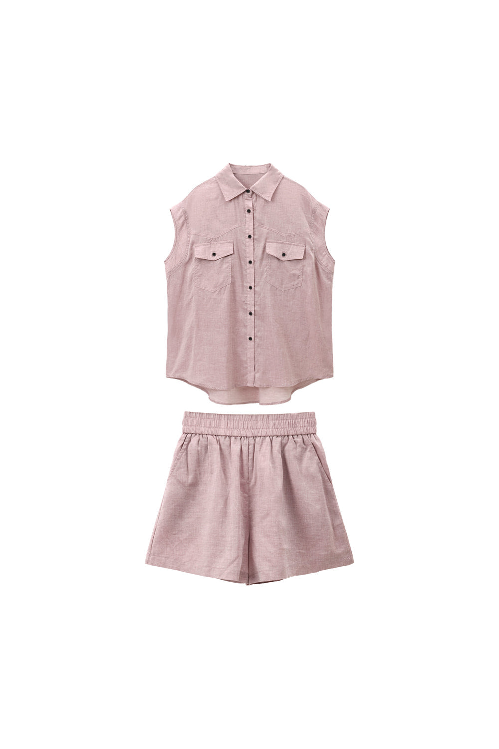 Shirt+Suspender Top+ Shorts Set