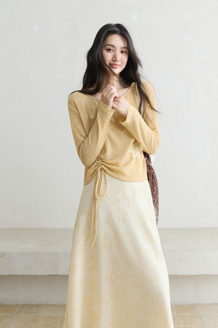 Knit Shirt and Skirt Set