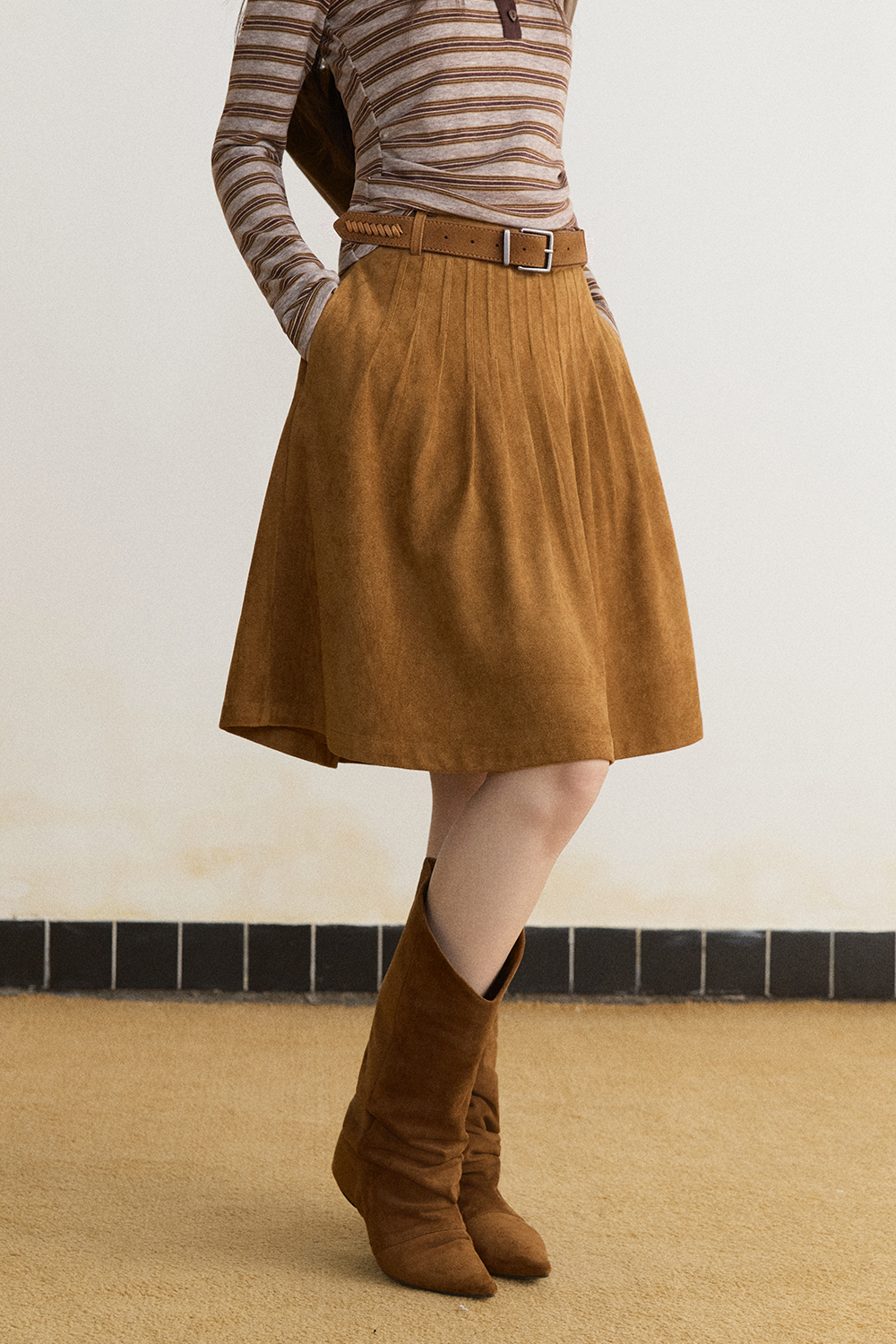 Midi Skirt+Belt for Women