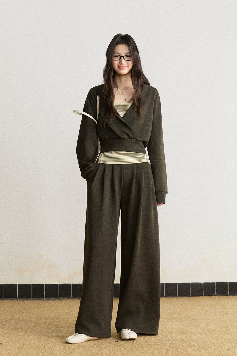Spaghetti Strap Top + Coat + Pant Set