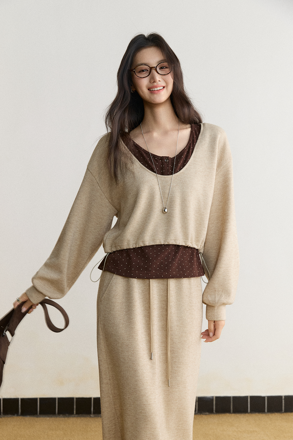 Knit Shirt and Skirt Set