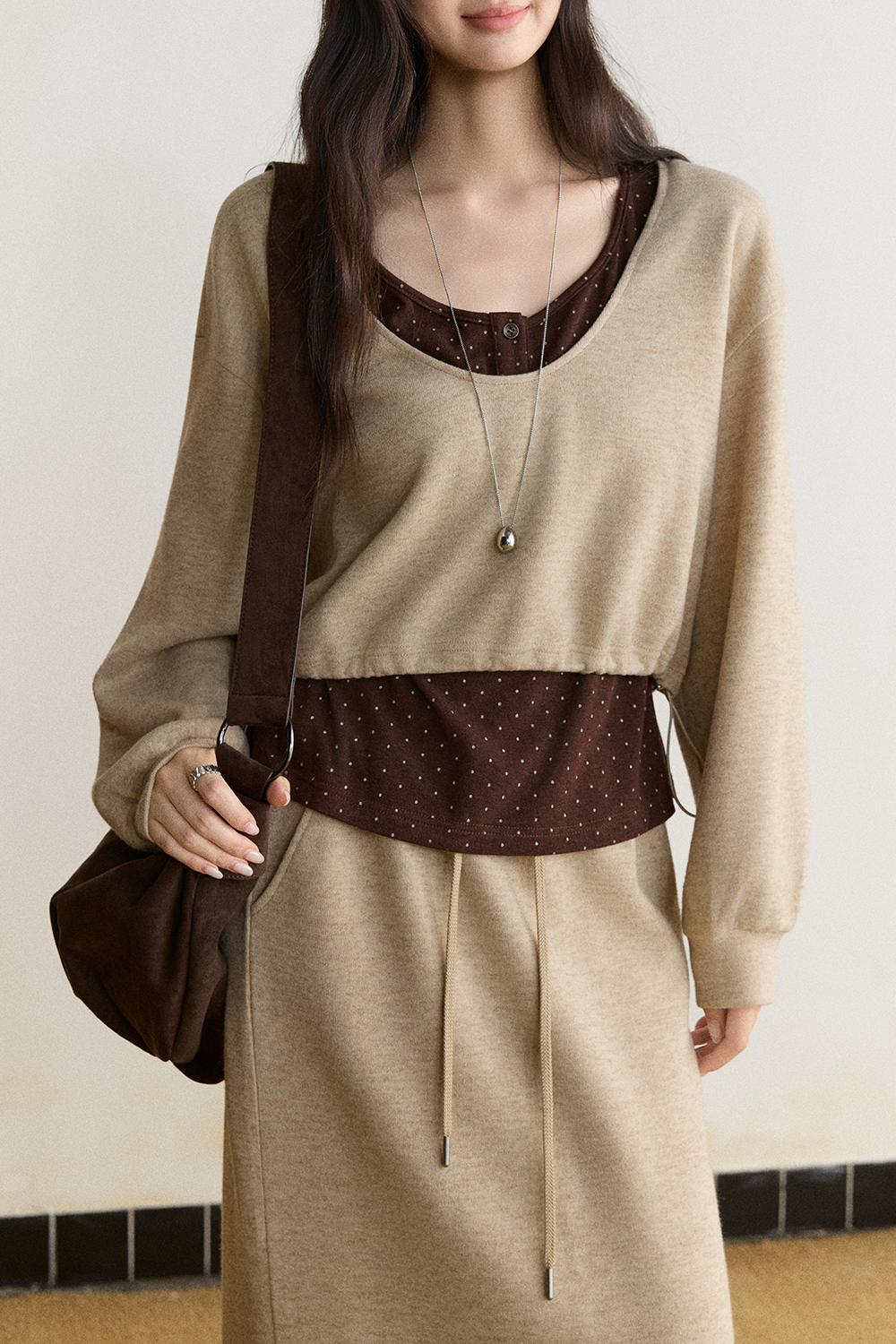 Knit Shirt and Skirt Set
