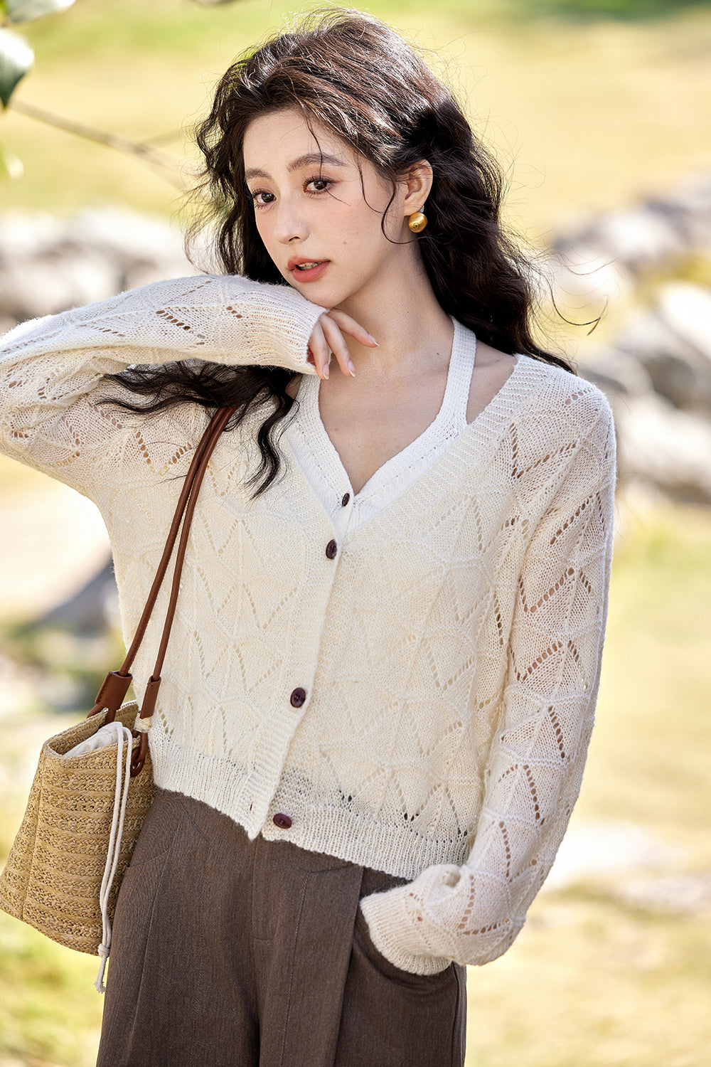 Spaghetti Strap Top and Cardigan Set Separately Sold