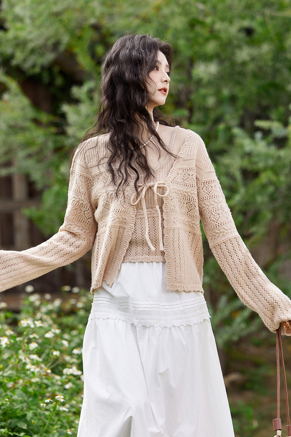 Spaghetti Strap Top and Cardigan Set