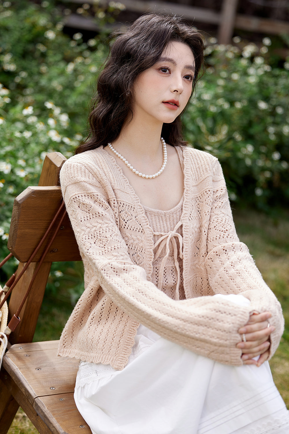 Spaghetti Strap Top and Cardigan Set