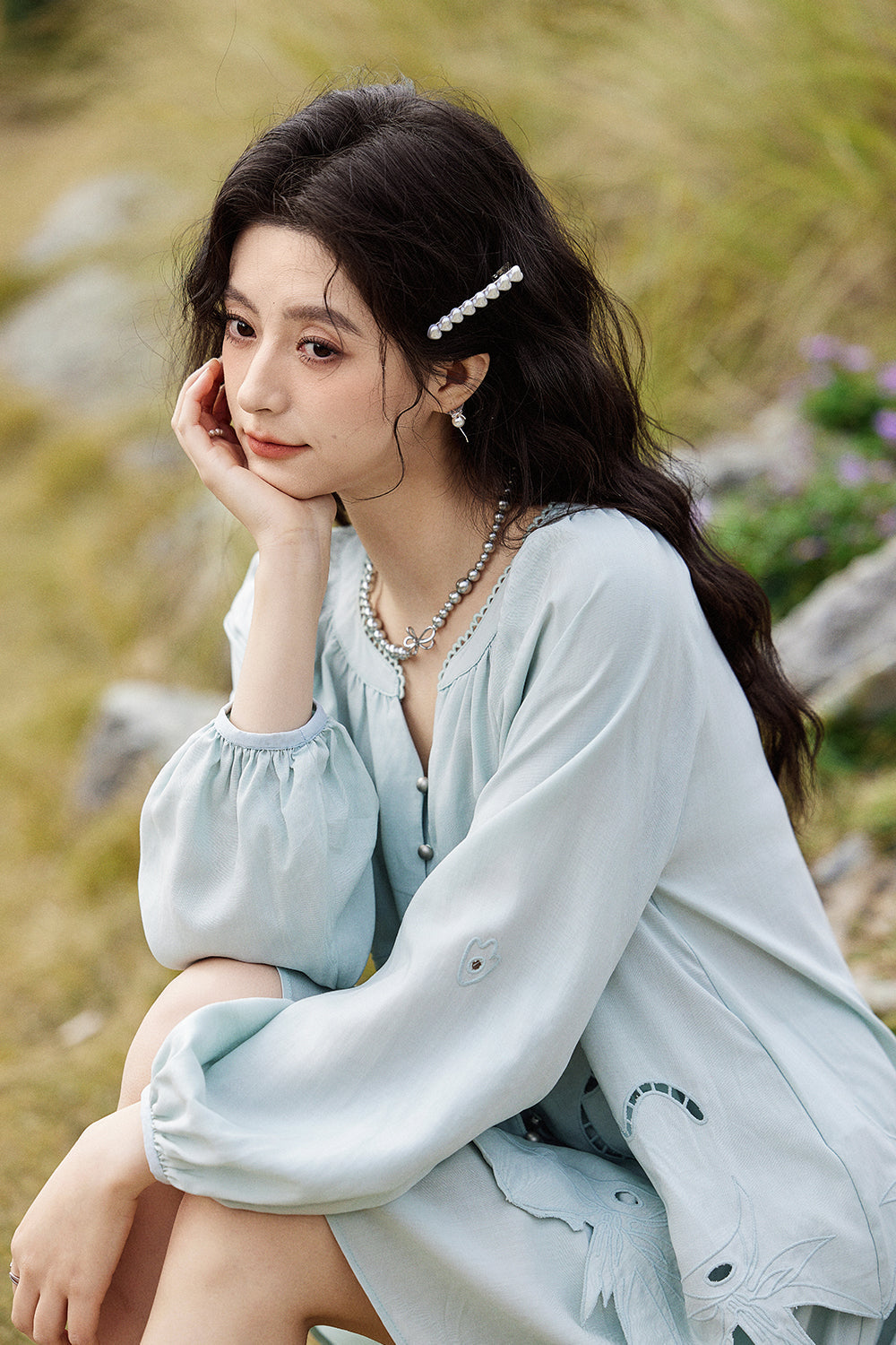 Blouse and Skirt Suit Set