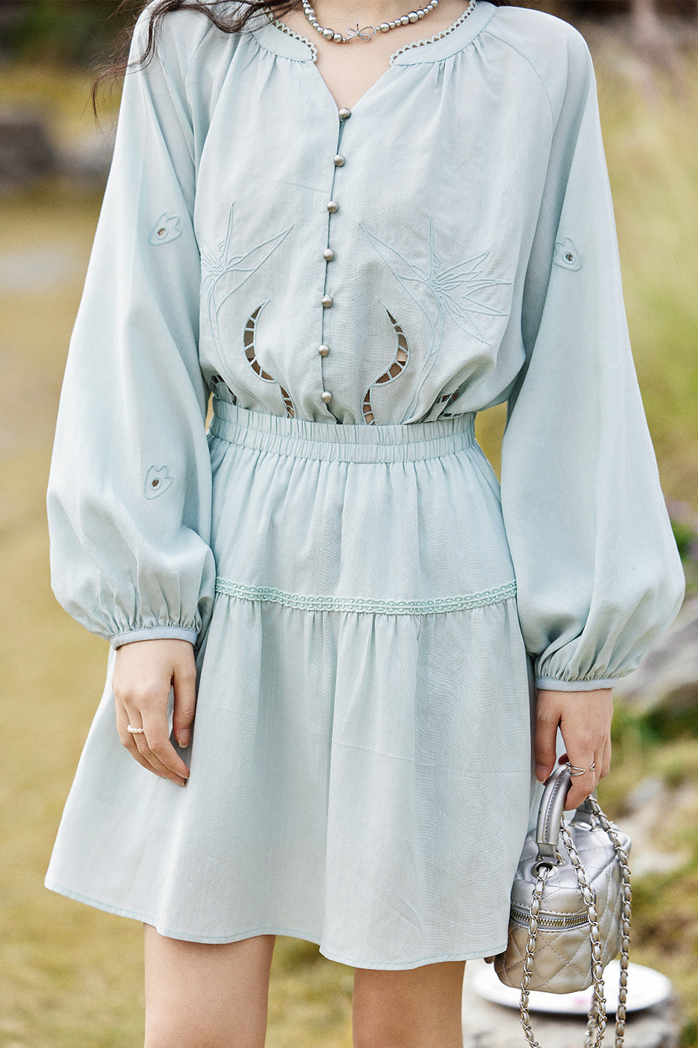 Blouse and Skirt Suit Set