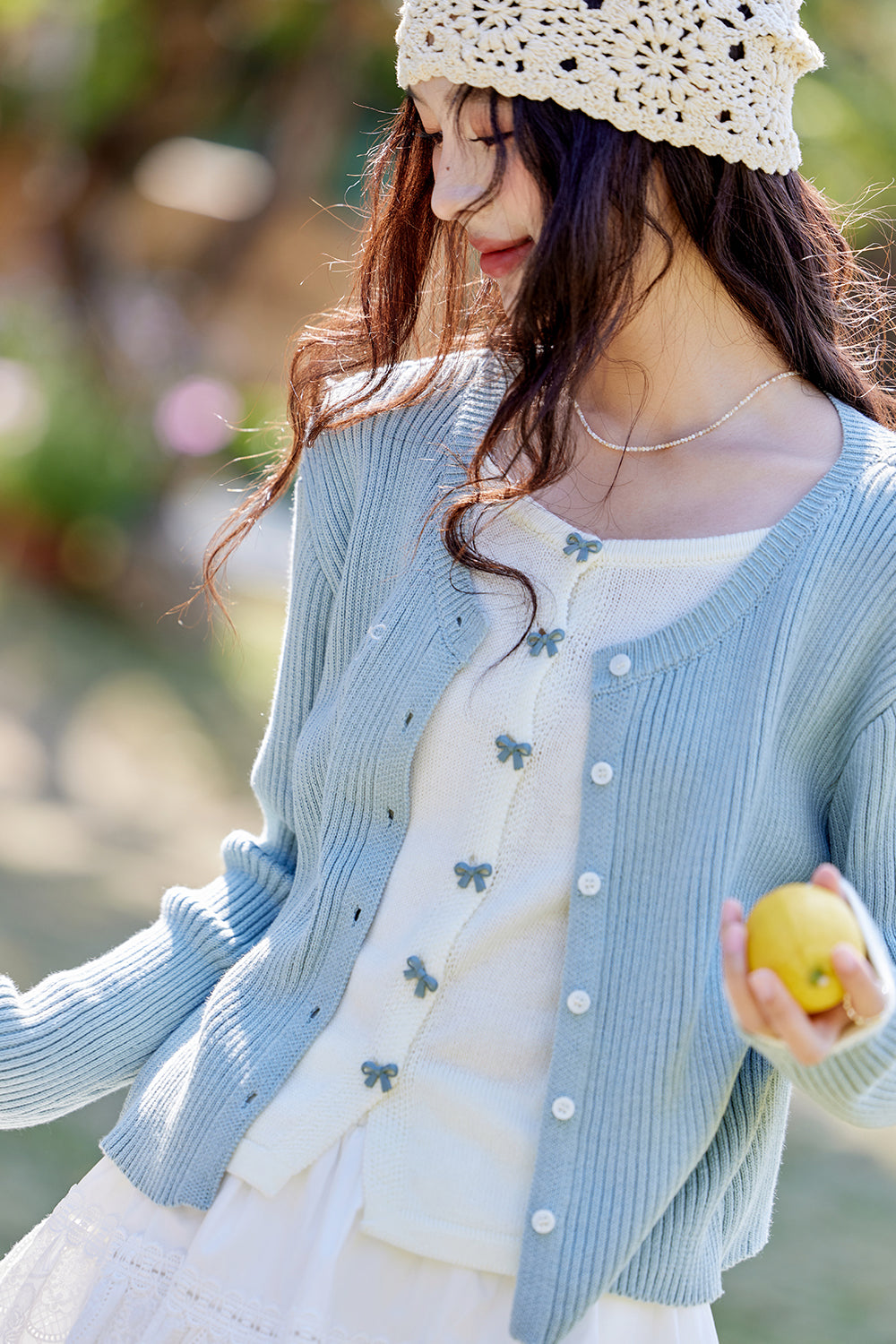 Fake Two Pieces Knit Shirt for Women
