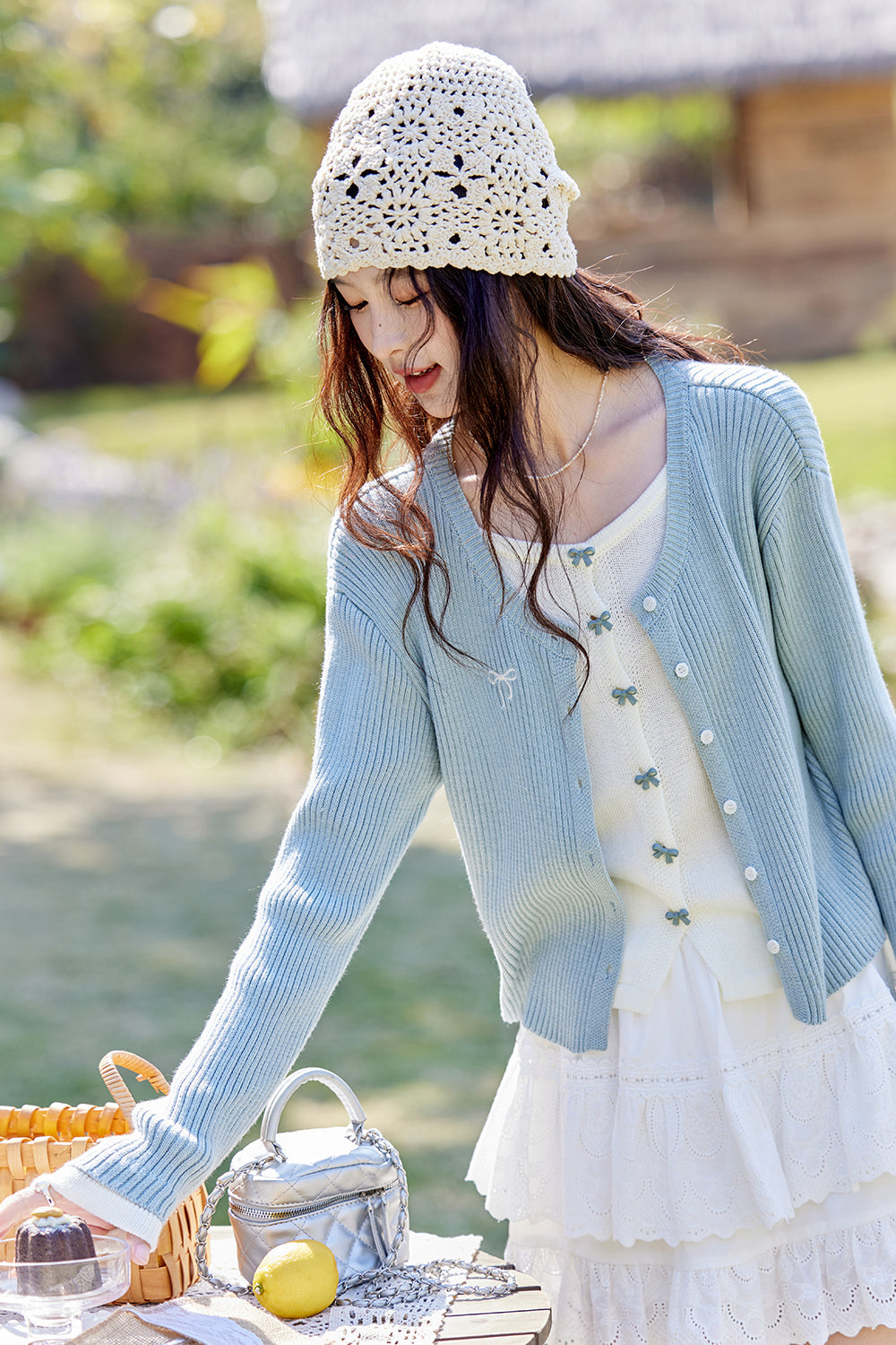 Fake Two Pieces Knit Shirt for Women