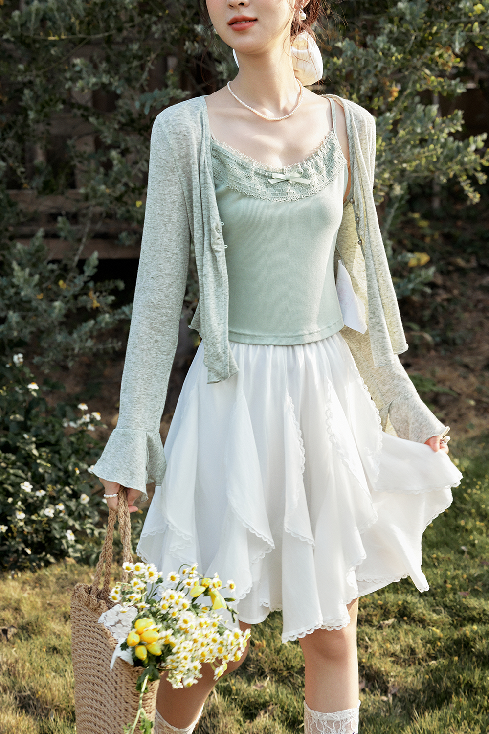 Knit Cardigan Suit for Women