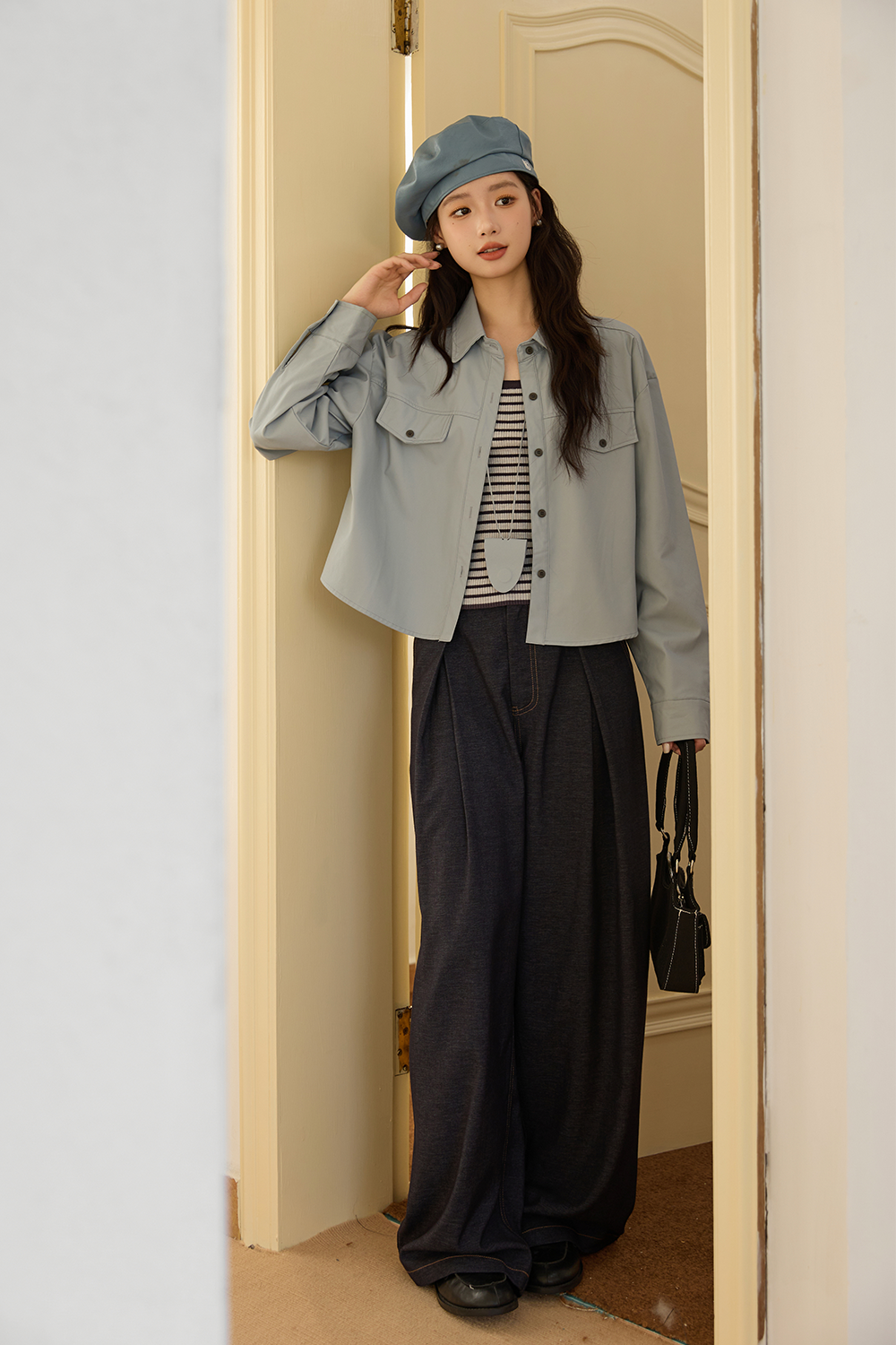 Shirt+Suspender Top Set