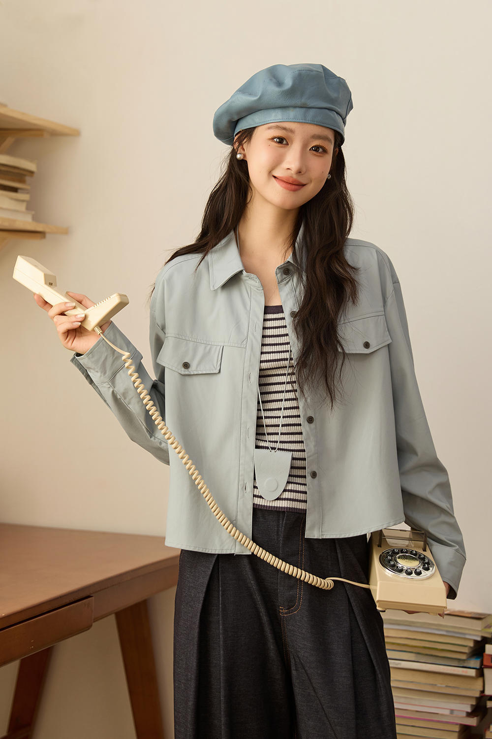 Shirt+Suspender Top Set