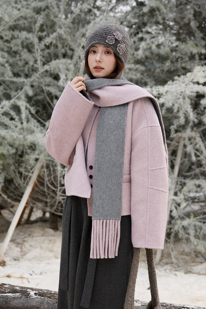 Woolen Coat+Scarf for Women