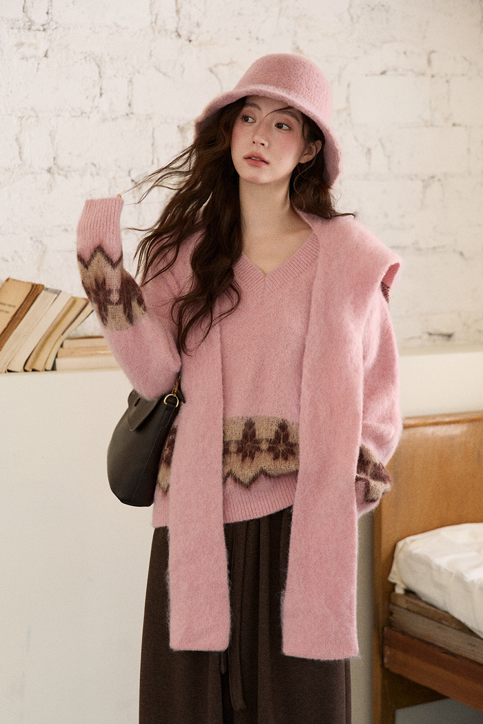 Knit Shirt+Shawl for Women