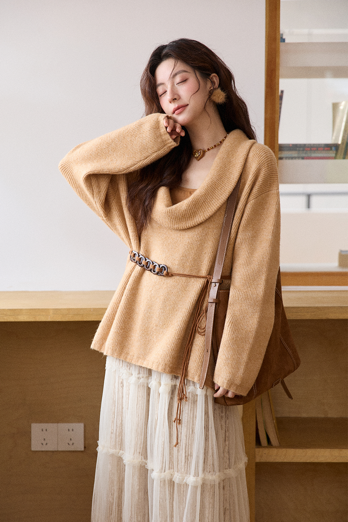 Knit Shirt+Camisole+Belt for Women