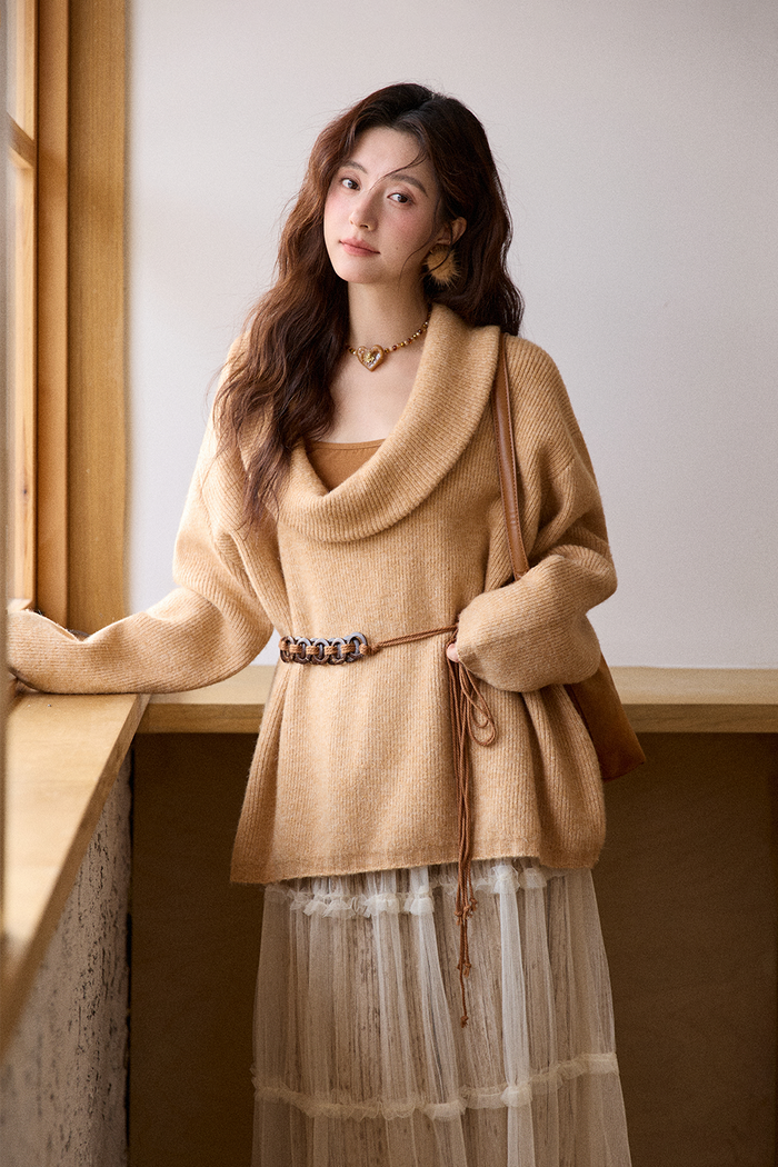 Knit Shirt+Camisole+Belt for Women