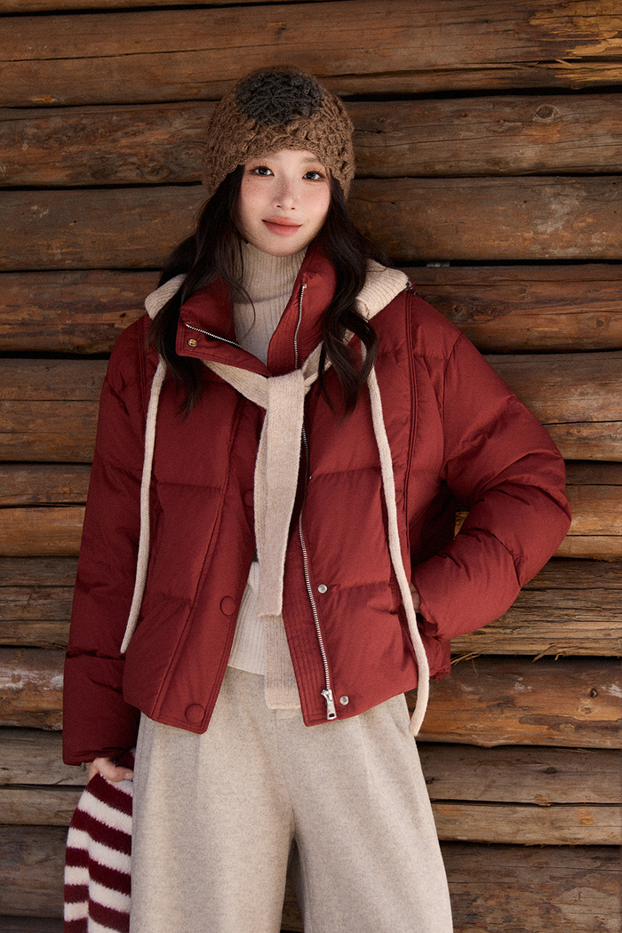 Puffer Jacket+Hat for Women