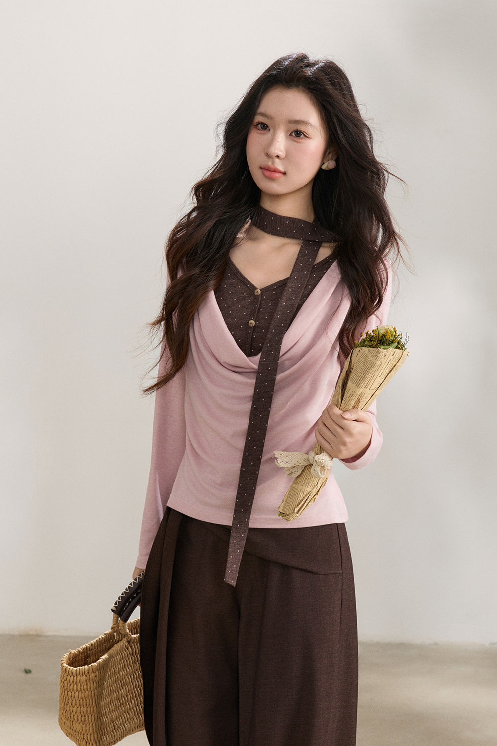 Knit Shirt+Tie for Women