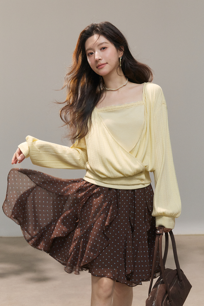 Knit Shirt+Camisole for Women