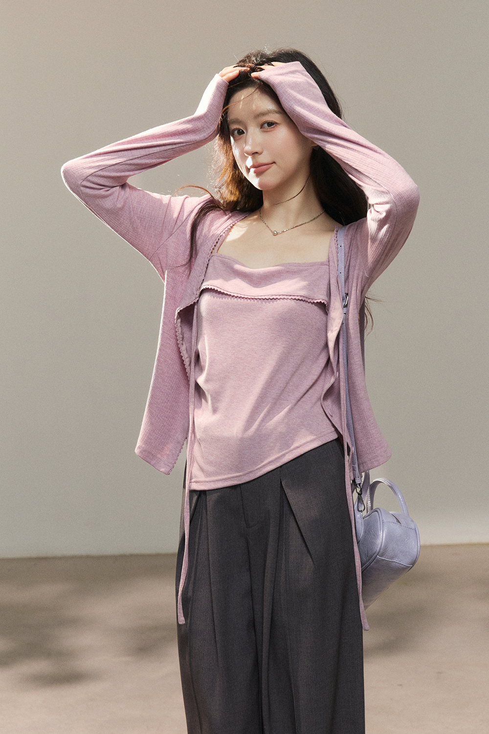 Spaghetti Strap Top and Cardigan Set