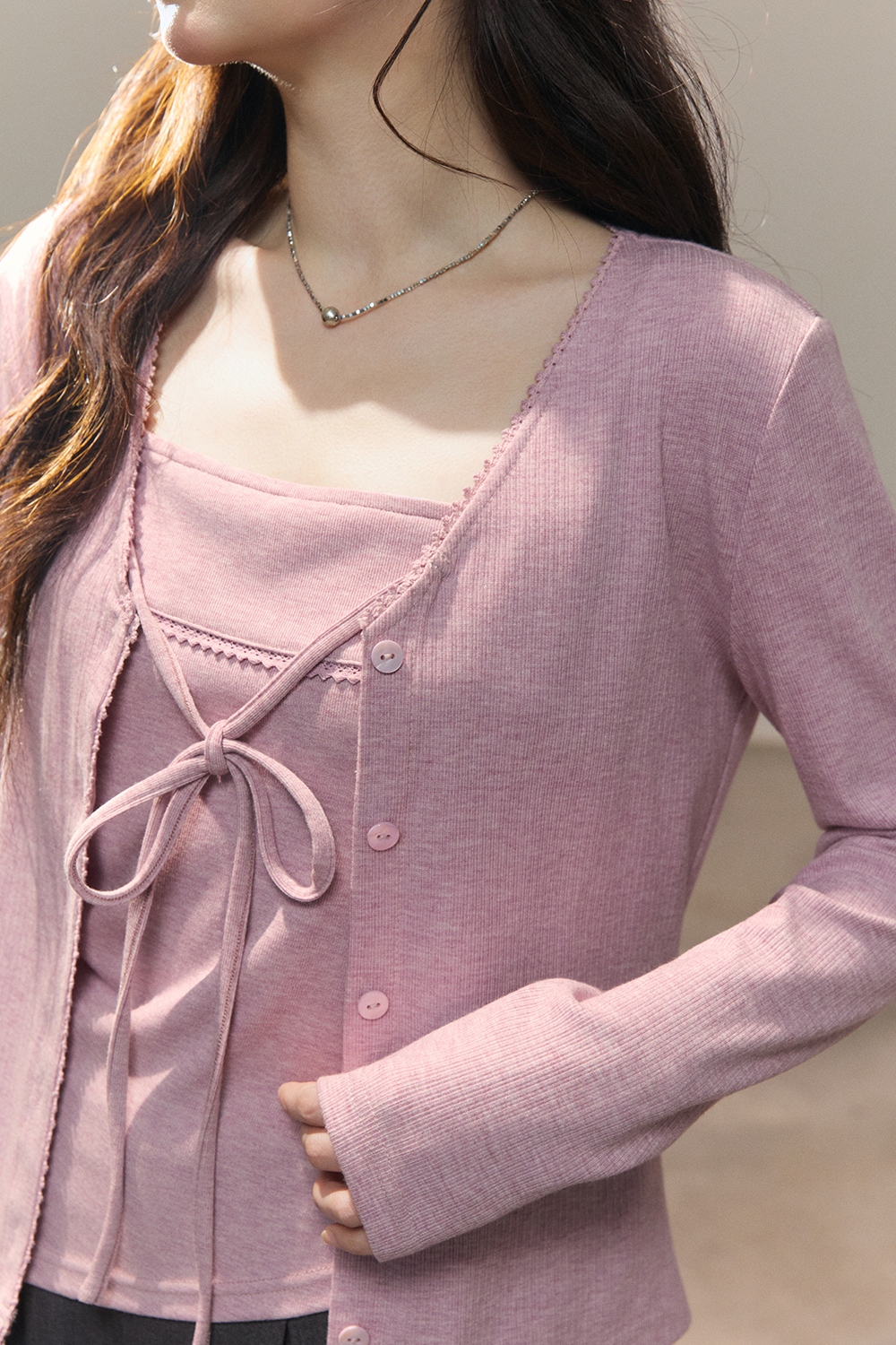 Spaghetti Strap Top and Cardigan Set