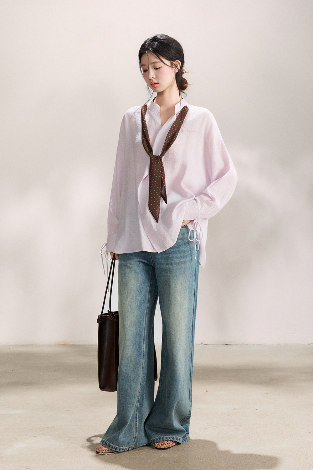 Blouses+Silk Scarf for Women