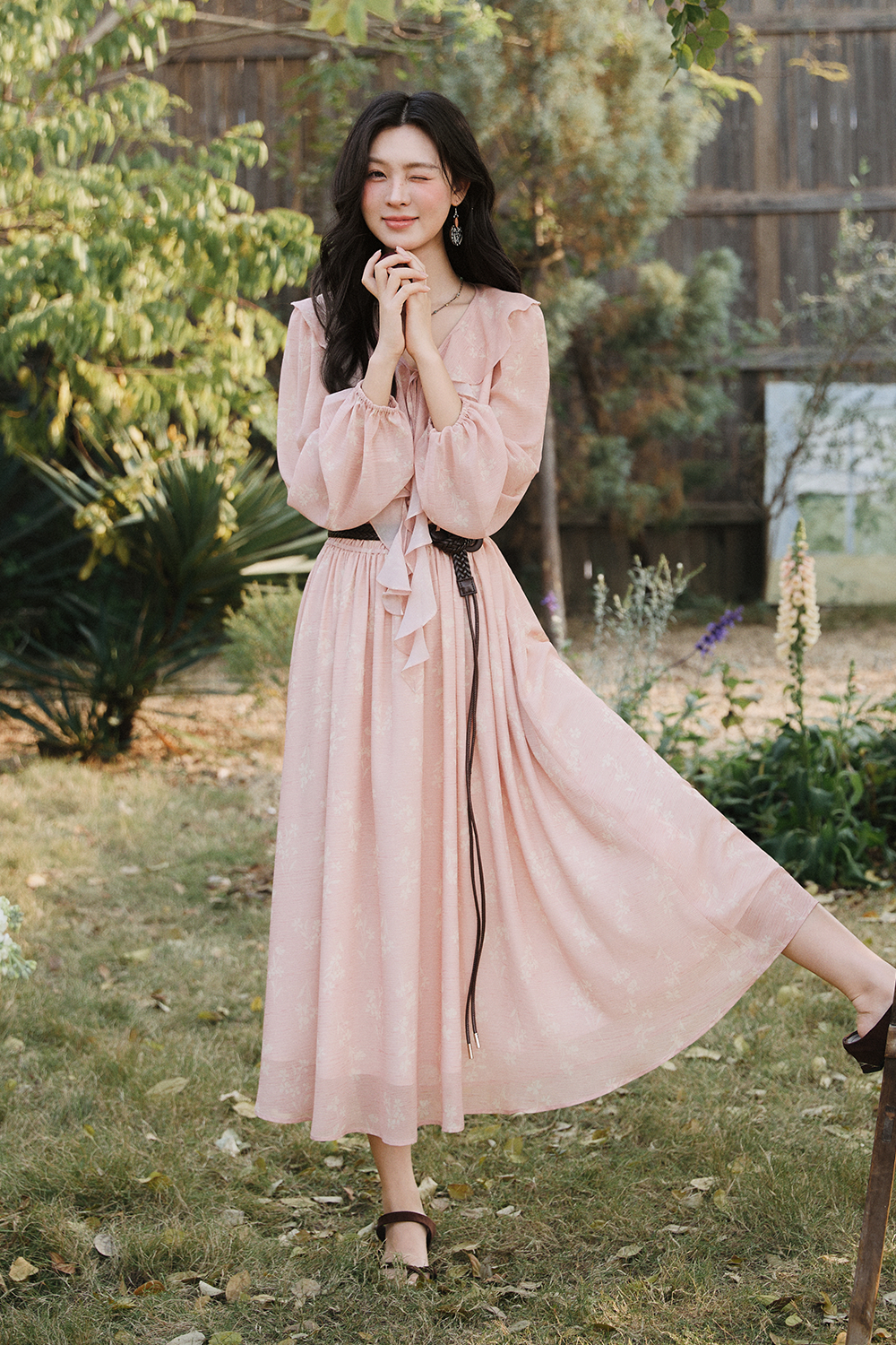 Maxi Dress+Belt for Women