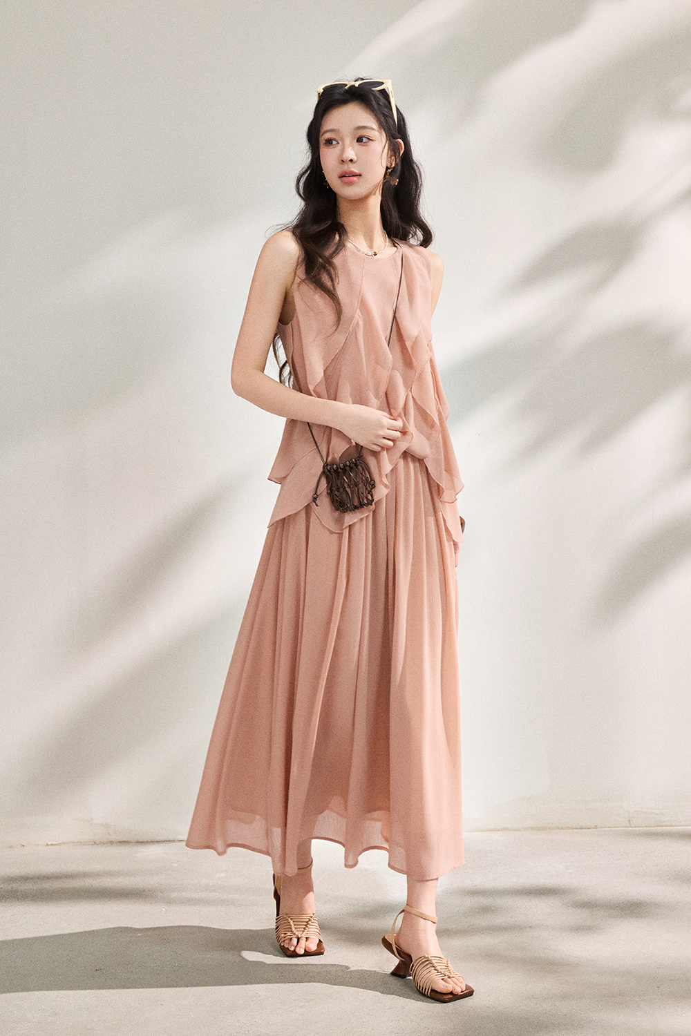 Blouse and Skirt Set for Women+Bag