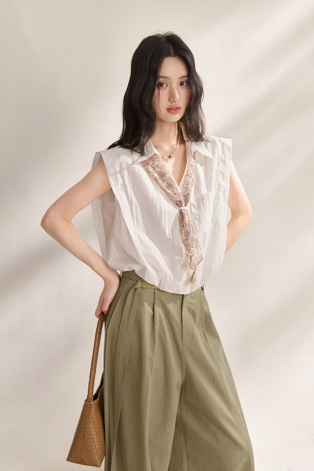 Shirts+Silk Scarf for Women