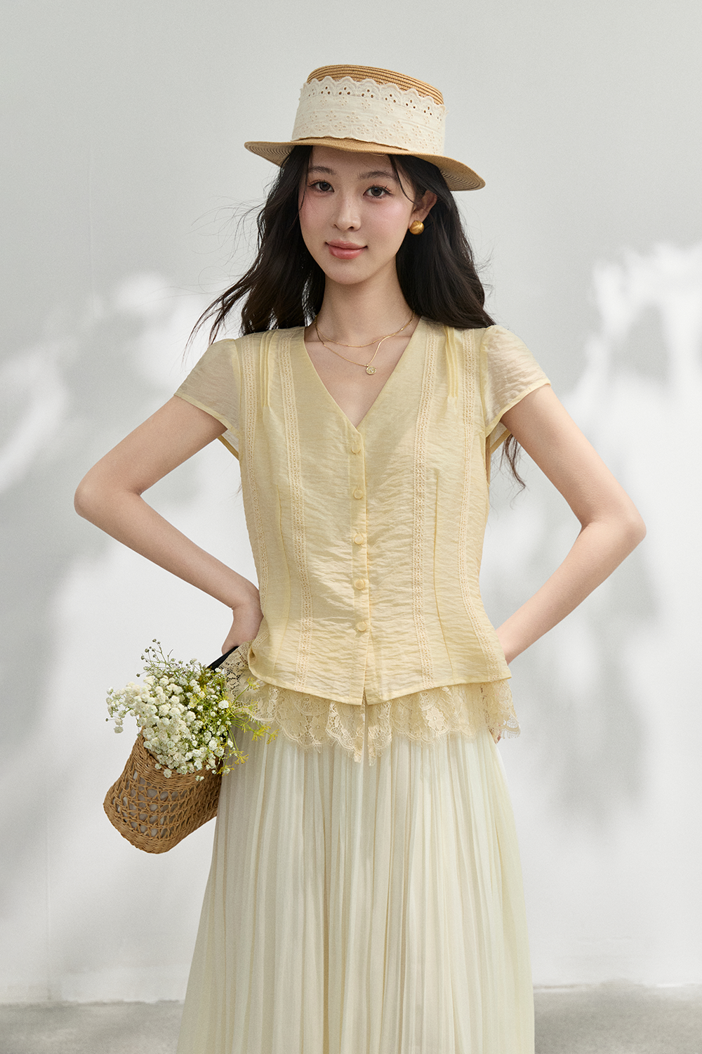 Blouses+Silk Scarf for Women