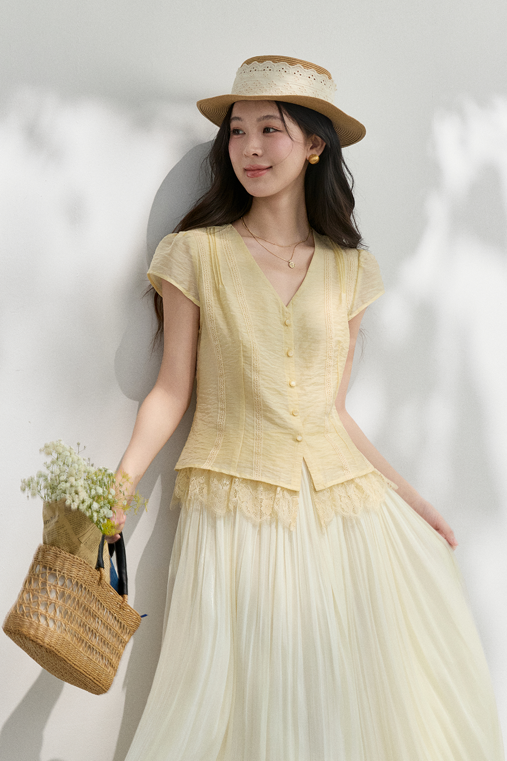 Blouses+Silk Scarf for Women