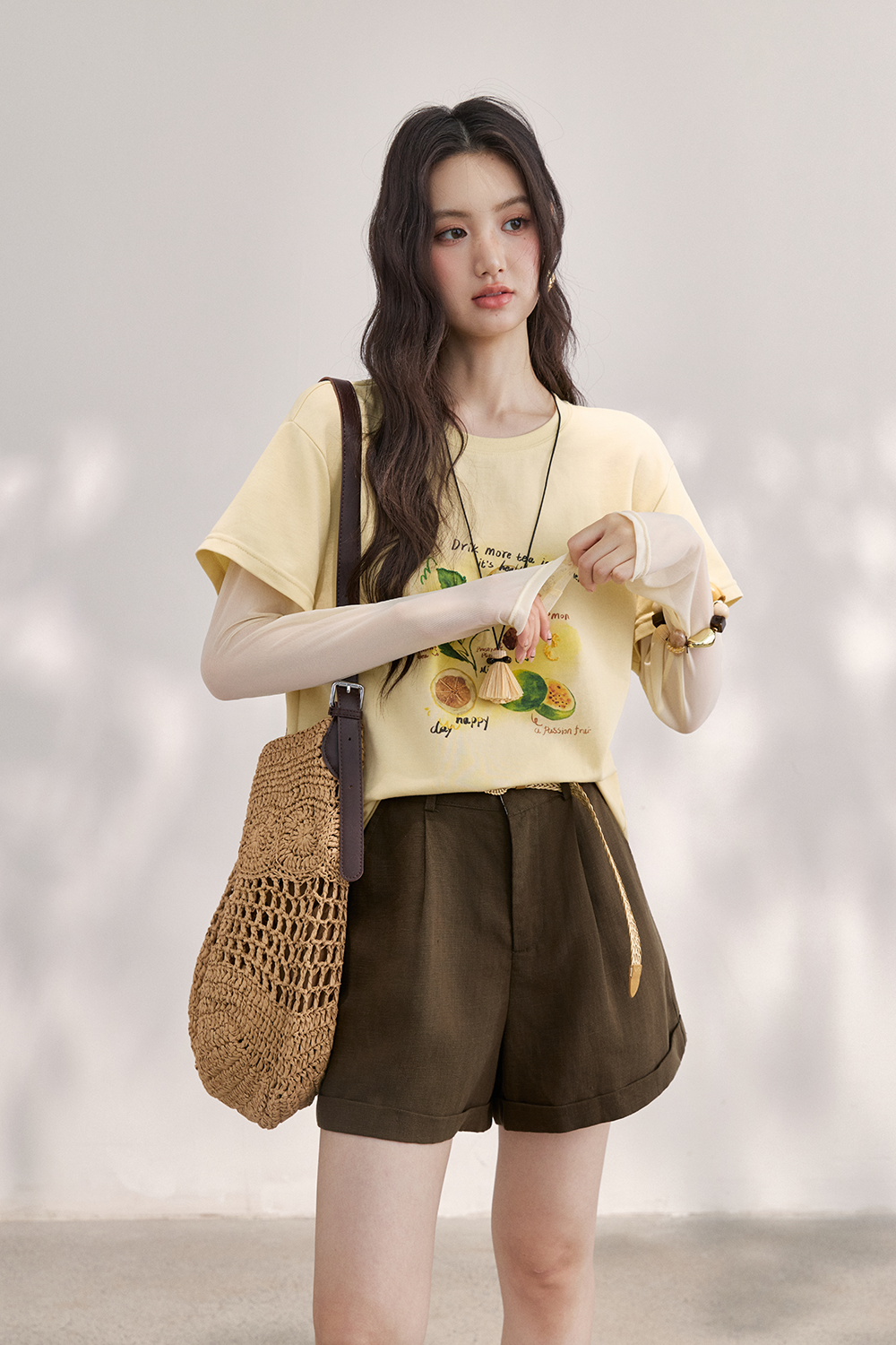 T-shirt+Sunscreen Sleeves for Women