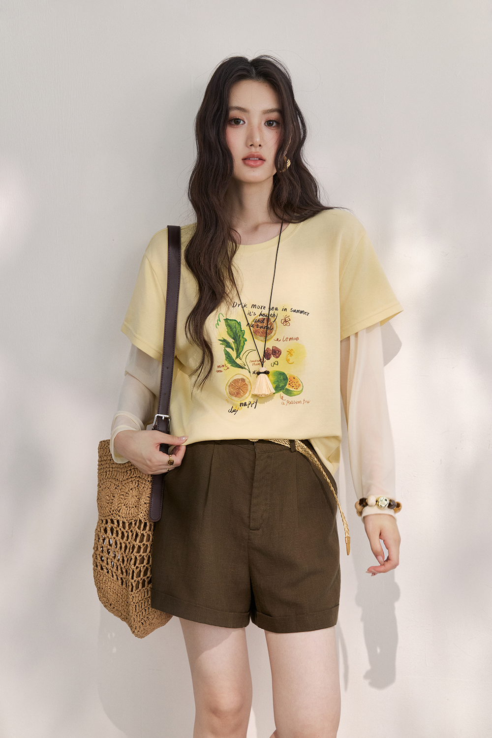 T-shirt+Sunscreen Sleeves for Women
