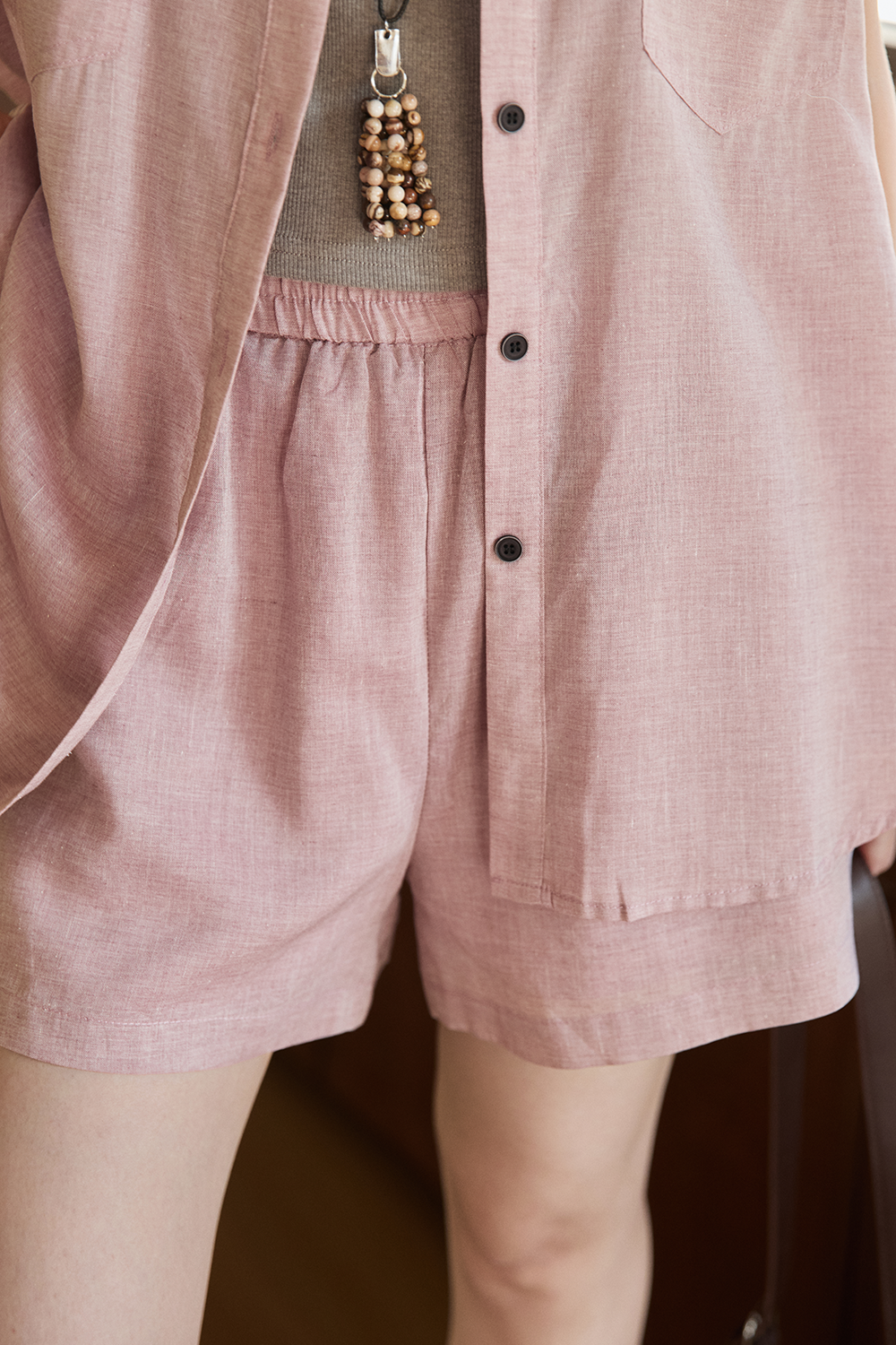 Shirt+Suspender Top+ Shorts Set