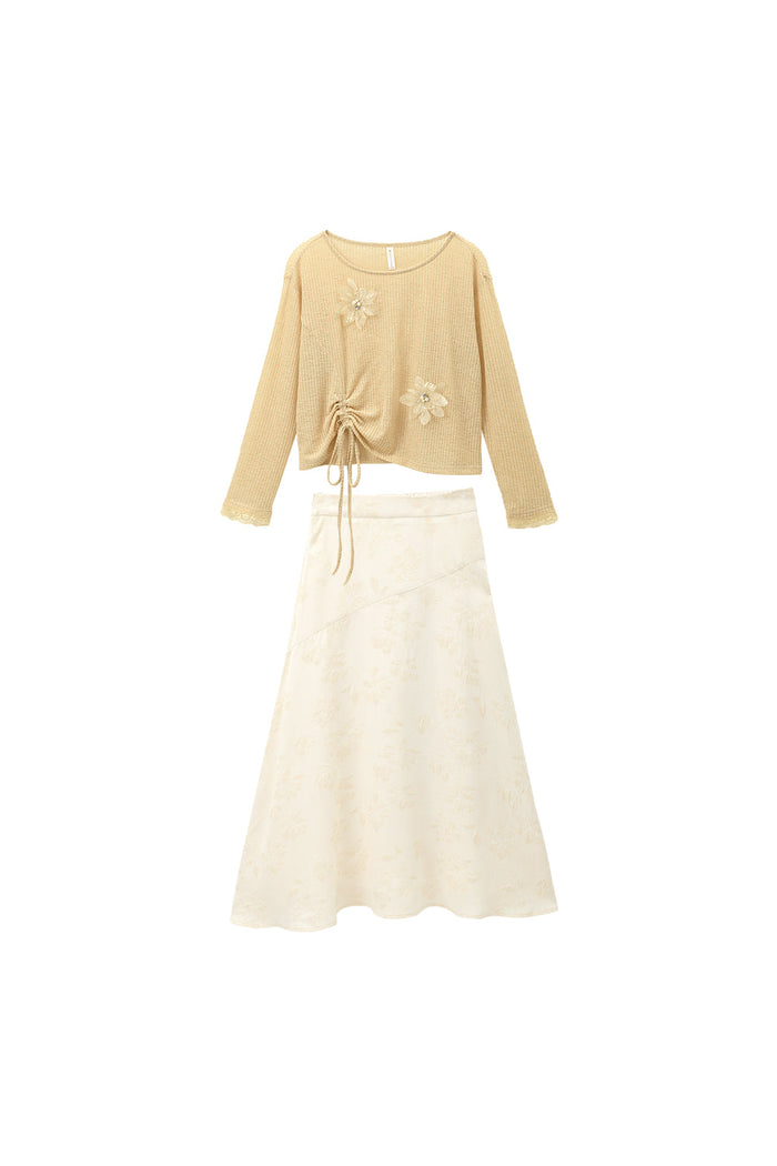 Knit Shirt and Skirt Set