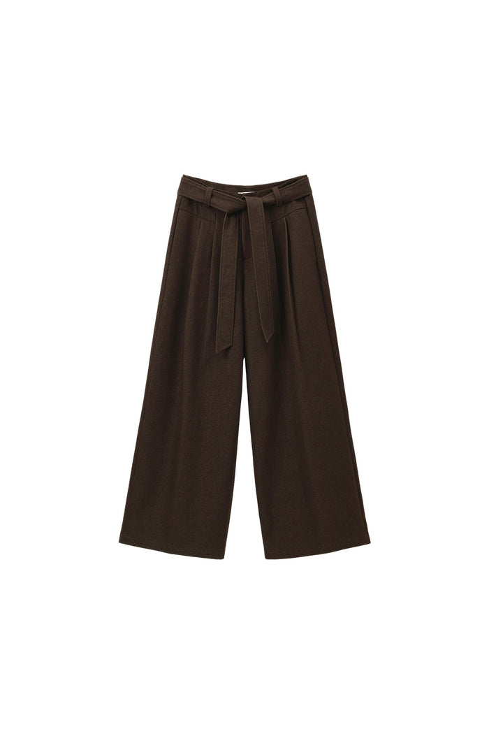 Wide-leg Pants+Belt for Women