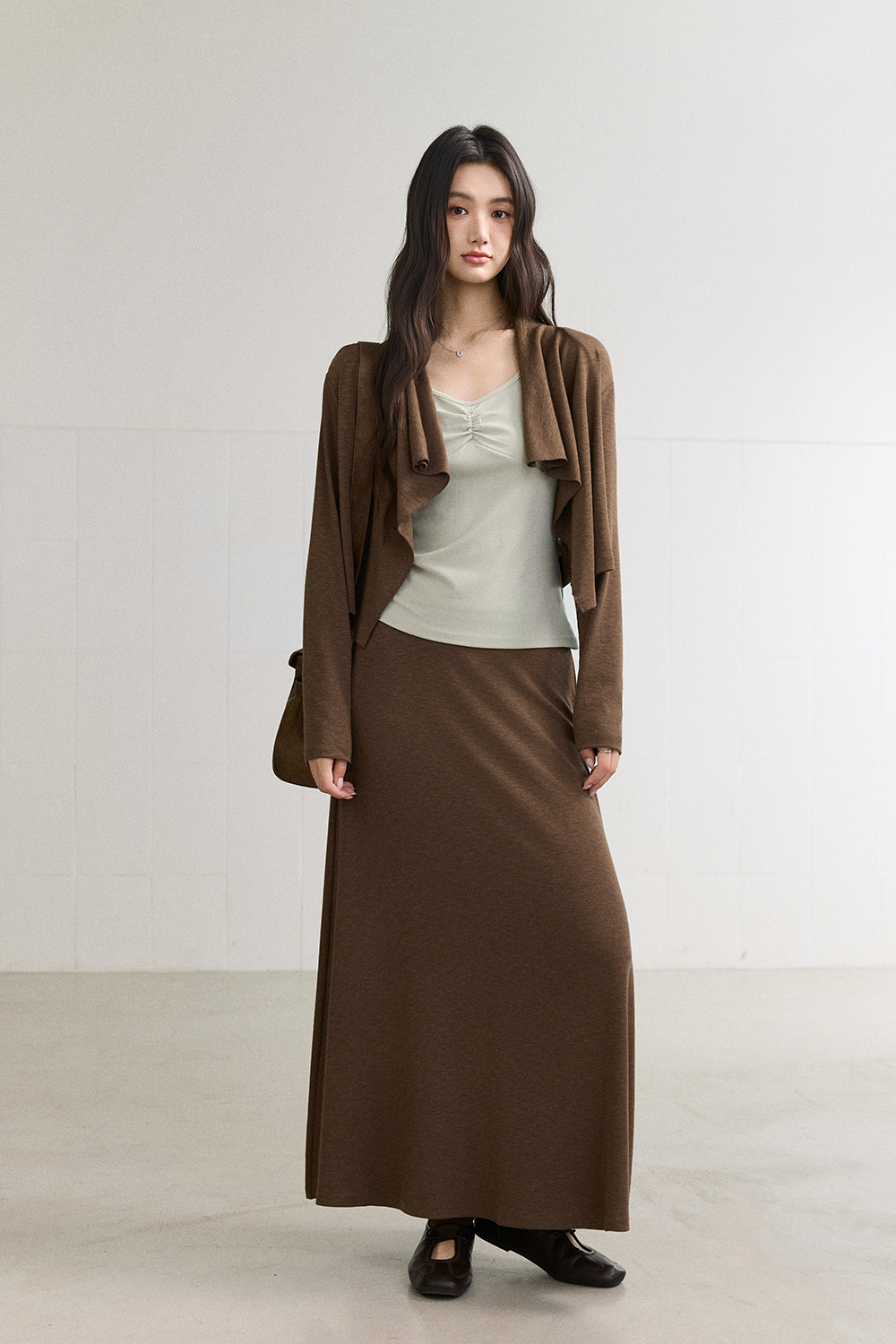 Spaghetti Strap Top + Coat + Skirt Set