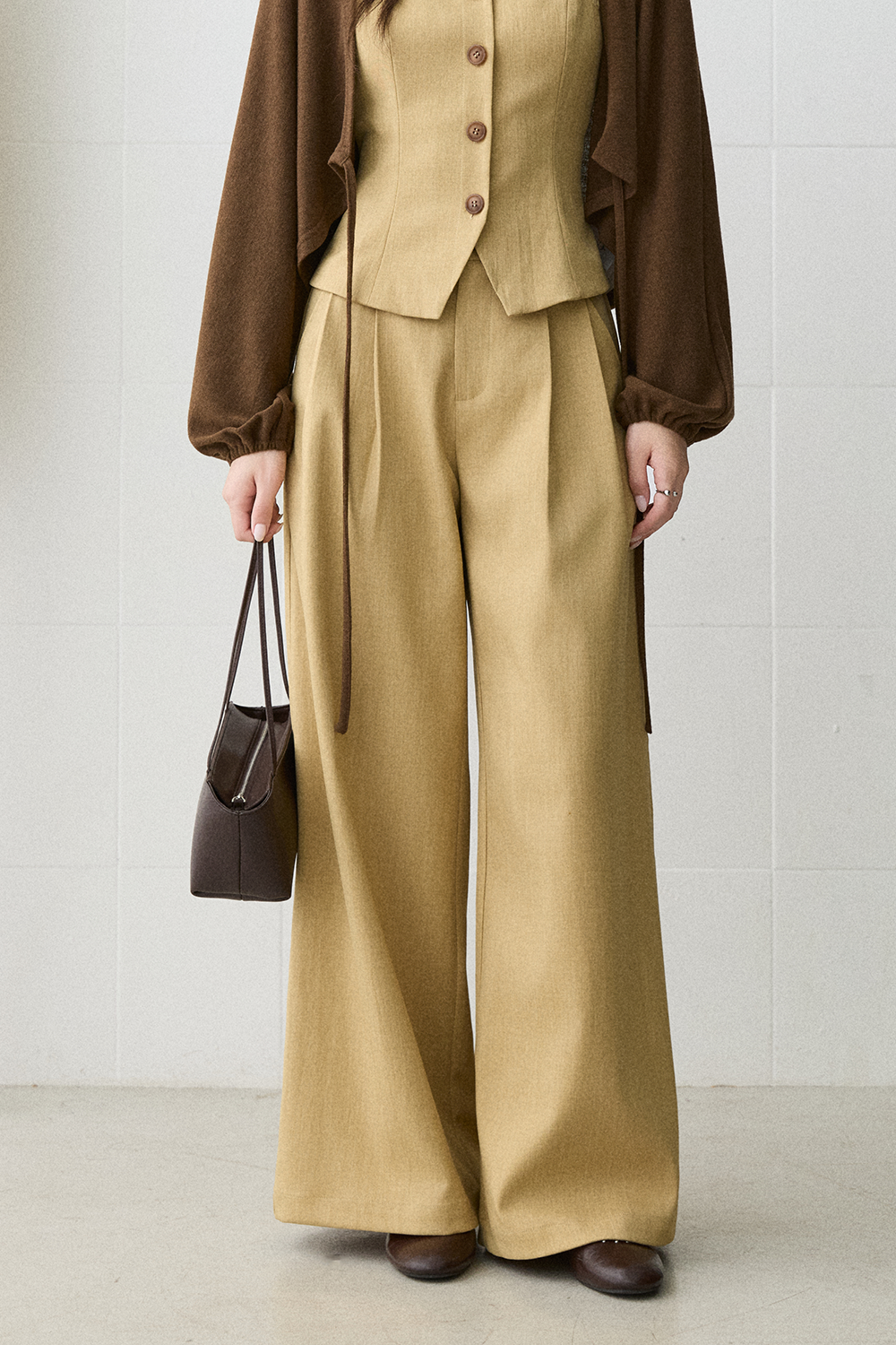 Spaghetti Strap Top + Coat + Pant Set