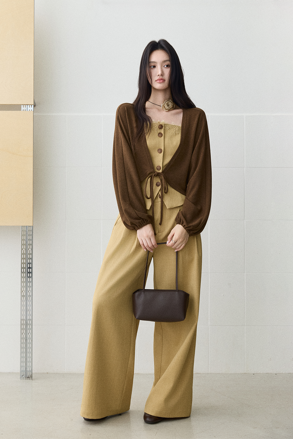 Spaghetti Strap Top + Coat + Pant Set