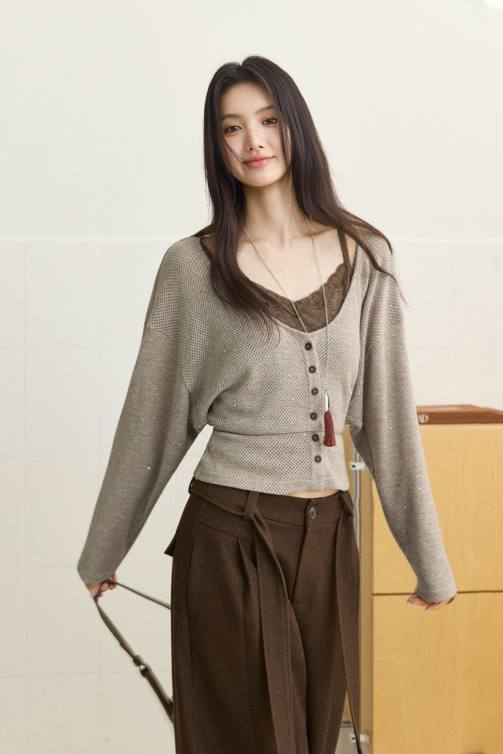 Knit Shirt+Camisole for Women