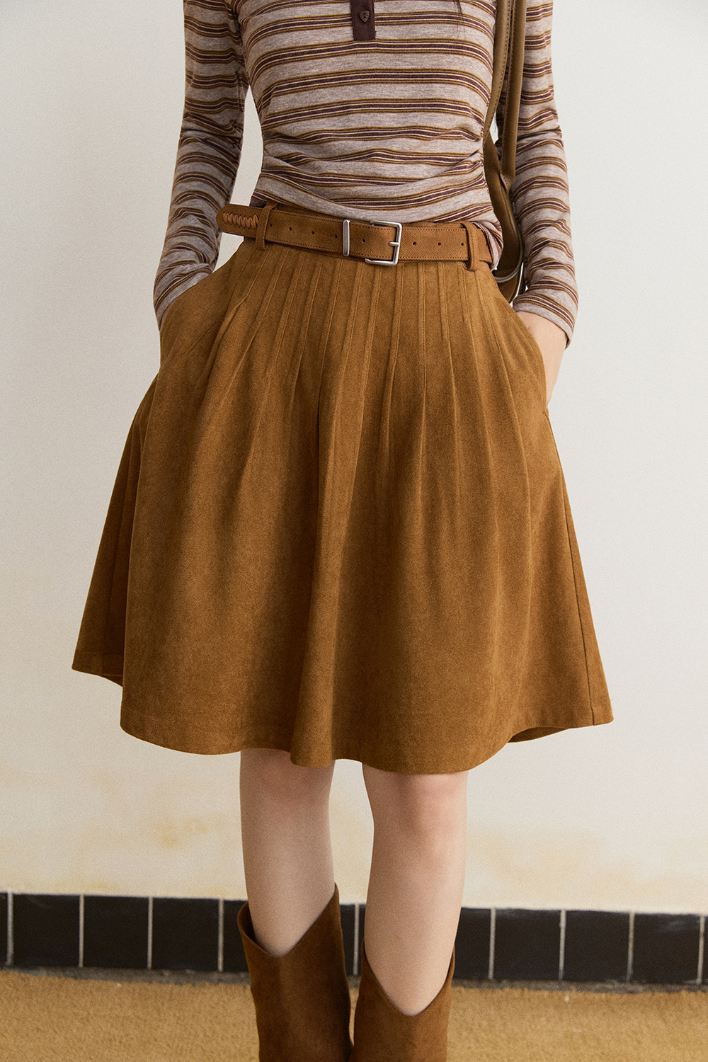 Midi Skirt+Belt for Women